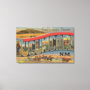 Tucumcari, New Mexico - Grote Letter-scènes Canvas Afdruk