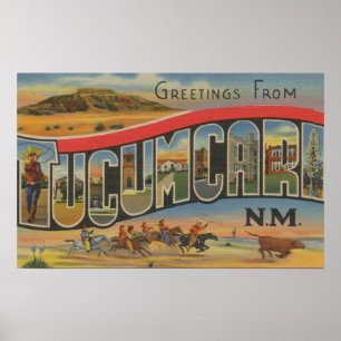 Tucumcari, New Mexico - Grote lettertjes Poster