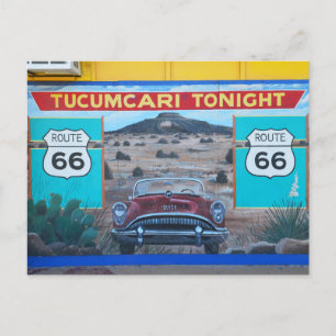 Tucumcari Vanavond Art Wall, Route 66, New Mexico Briefkaart