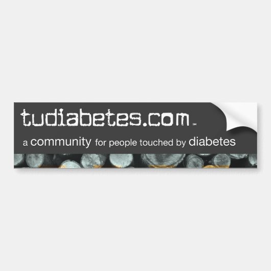 TuDiabetes.com-Bumpersticker |Grijze lijn| Bumpersticker (Voorkant)