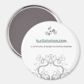 TuDiabetes.com ronde magneet |Witte lijn| (Voorkant / Achterkant)