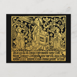 Tudor Brass Rubbing Aankondiging Mary Angel Briefkaart