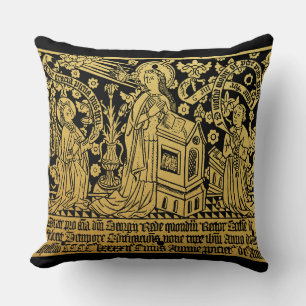 Tudor Brass Rubbing Aankondiging Mary Angel Kussen