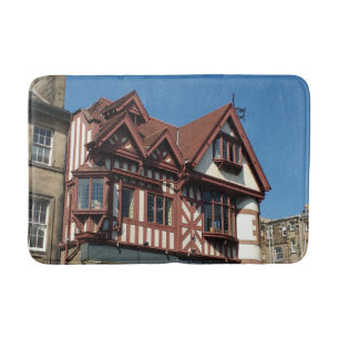 Tudor oak lijst building, Edinburgh, Schotland Badmat