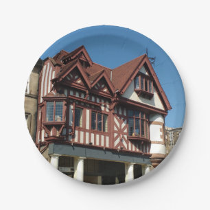 Tudor oak lijst building, Edinburgh, Schotland Papieren Bordje