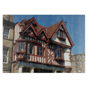 Tudor oak lijst building, Edinburgh, Schotland Snijplank