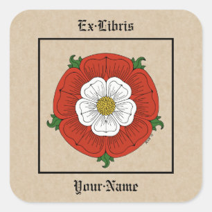 Tudor Roos Bookplate Vierkante Sticker