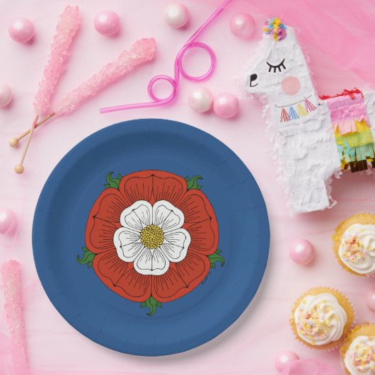 Tudor-Roos Papieren Bordje (Feest)