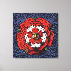 Tudor Roos Rood en Wit Canvas Afdruk