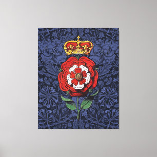 Tudor Roos Rood en Wit Canvas Afdruk