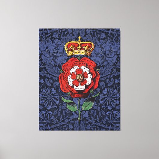 Tudor Roos Rood en Wit Canvas Afdruk (Voorkant)