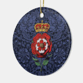 Tudor Roos Rood en Wit Keramisch Ornament (Links)