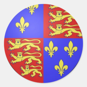 TUDOR WAPEN KONING HENDRIK VIII. RONDE STICKER