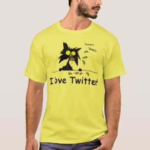 Tuff Kat houdt van Twitter T-shirt