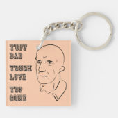 Tuff papa, stoere liefde, top weg sleutelhanger (Achterkant)