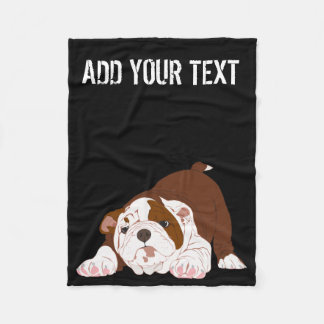 Tuff Pup Playful Bulldog Puppy Fleece Deken
