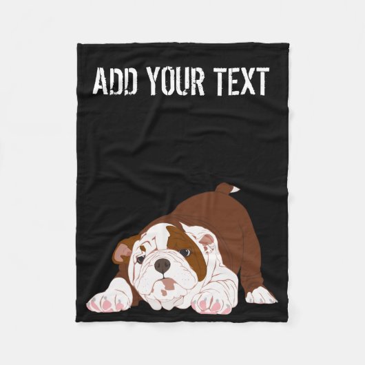 Tuff Pup Playful Bulldog Puppy Fleece Deken (Voorkant)