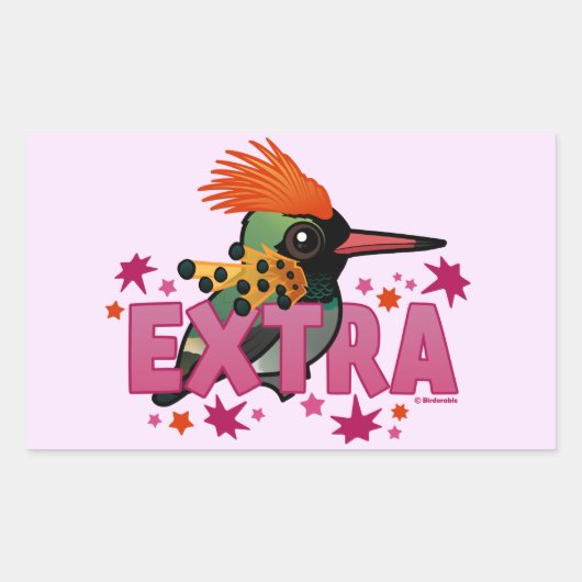 Tufted Coquette is *EXTRA* Rechthoekige Sticker (Voorkant)
