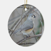 Tufted Titmouse (Baeolophus bicolor) Keramisch Ornament (Links)