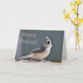 Tufted titmouse foto kaart (Gele Bloem)