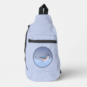 Tufted Titmouse in Sneeuwschilderij Originele voge Sling Bag