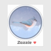 Tufted Titmouse schilderij - Originele Wild Bird A Sticker (Vel)