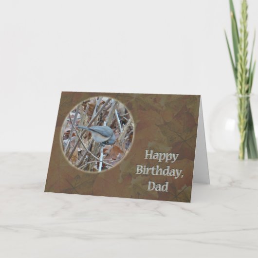 Tufted Titmouse Songbird Dad Birthday Kaart (Voorkant)