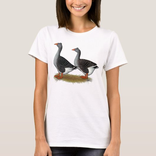 Tufted Toulouse Geese T-shirt (Voorkant)
