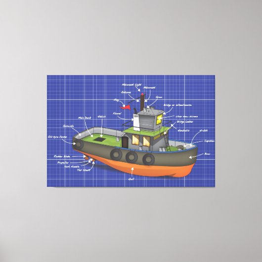 Tug Boat Canvas Afdruk (Voorkant)