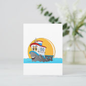 Tug Boat-Cartoon Briefkaart (Staand voorkant)