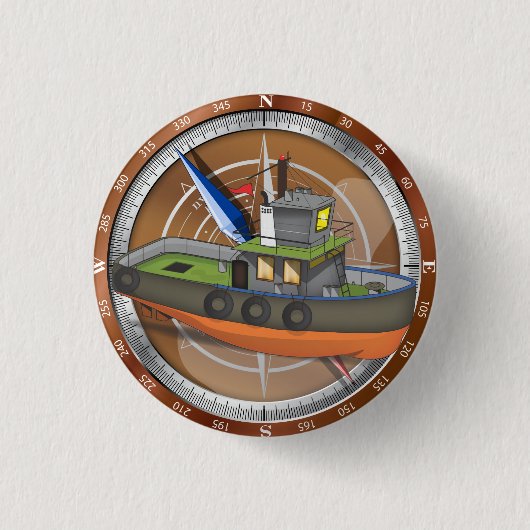 Tug Boat Ronde Button 3,2 Cm (Voorkant)