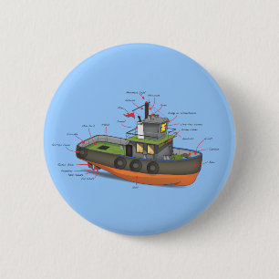 Tug Boat Ronde Button 5,7 Cm
