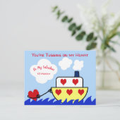 Tug Boat Valentijnsdag Briefkaart (Staand voorkant)