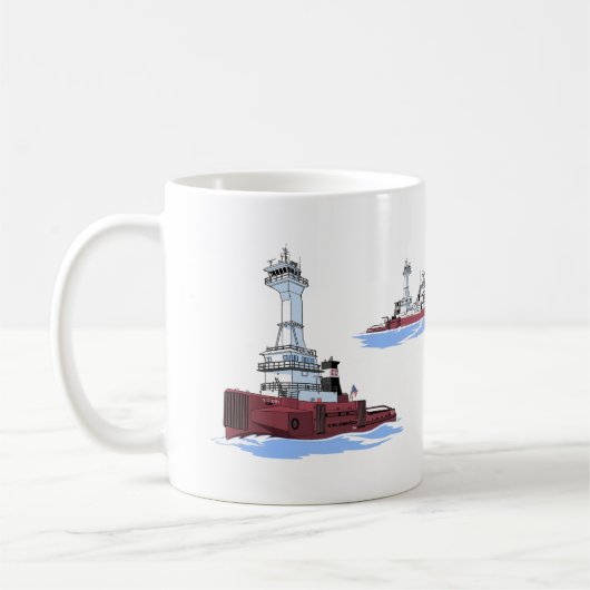Tug Victory en Barge James L. Kuber (K&K) Koffiemok (Links)