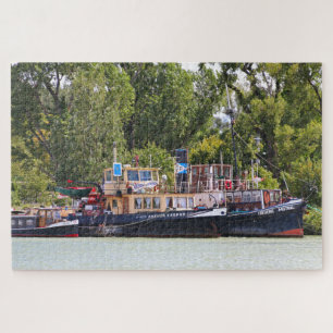 Tugboats, Danube, Autriche Jigsaw Puzzle