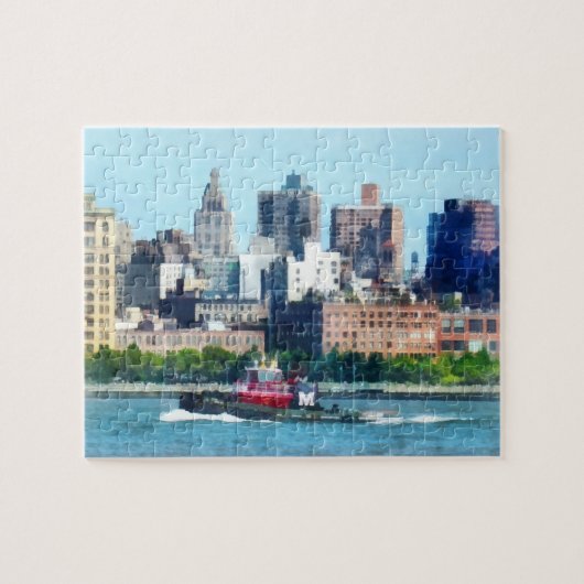 Tugboot Against Manhattan Skyline Legpuzzel (Horizontaal)