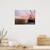 Tugboot tegen zonsopgang poster (Keuken)