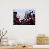 Tugs in de haven van poster (Keuken)
