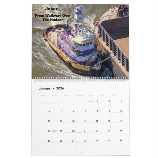 Tugs Sur La Rivière Hudson Calendrier "JOKER" 2022 (Jan 2026)