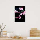 Tui Bird feed on Cherry Blossom - (GROTE) Poster (Keuken)