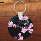 Tui Bird in the Cherry Blossom Sleutelhanger (Voorkant)