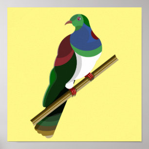 Tui Kereru NZ Bird Poster