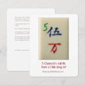 Tuile de costume de 5 caractères - carte (Devant / Derrière)