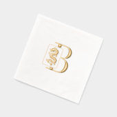 Tuile de dragon Mahjong sur monogramme initial uni (Gauche)