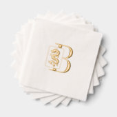 Tuile de dragon Mahjong sur monogramme initial uni (Insitu (empilé))