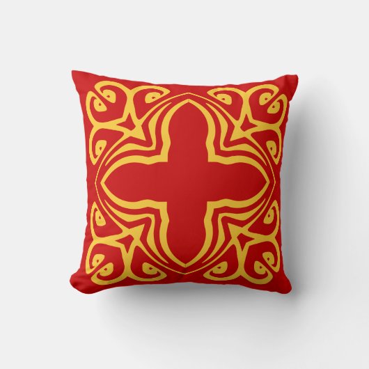 tuile d'espagnol jaune moutarde sur coussin rouge (Recto)
