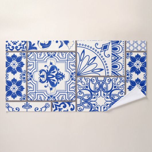Tuile en patchwork sans couture avec motifs victor (Serviette de bain)