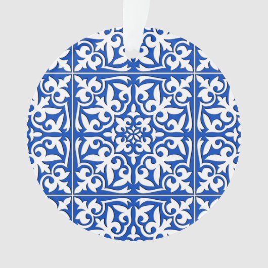 Tuile marocaine - bleu et blanc de cobalt (devant)