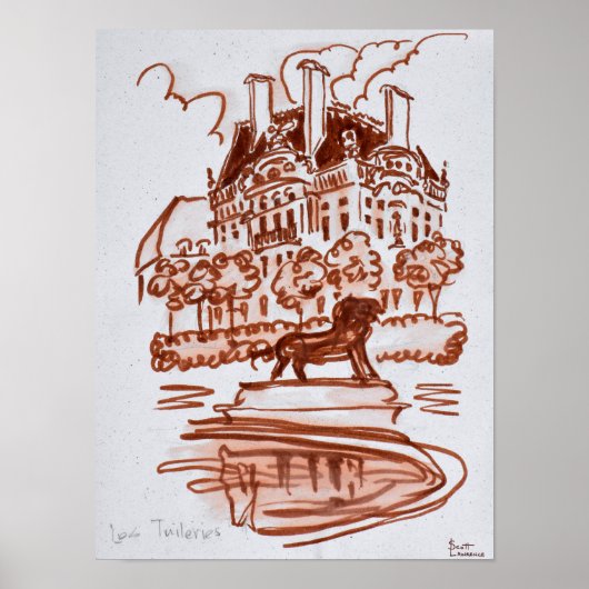 Tuileries Garden van het Louvre | Parijs, Frankrij Poster (Voorkant)