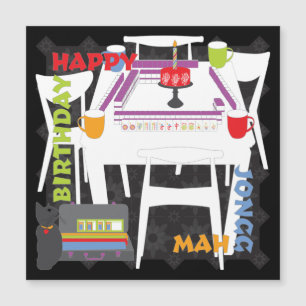 Tuiles de Mah-Jong et carte magnétique de table